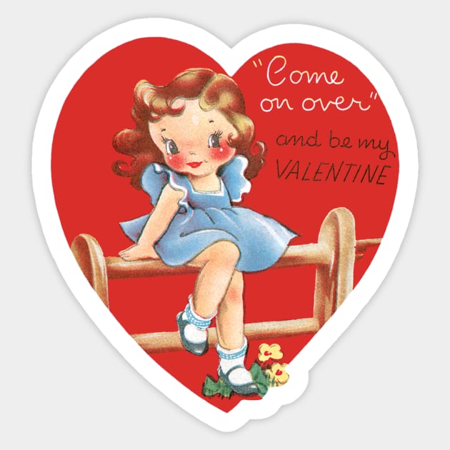 Retro Valentine's Day Heart Sticker by MasterpieceCafe